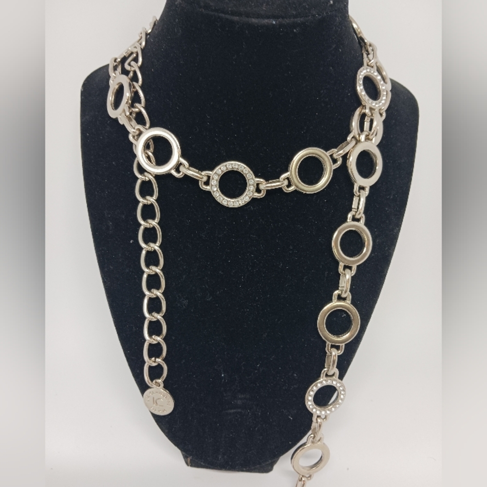 Liz Claiborne Chain Belt, Rhinestones 46 Inches.
